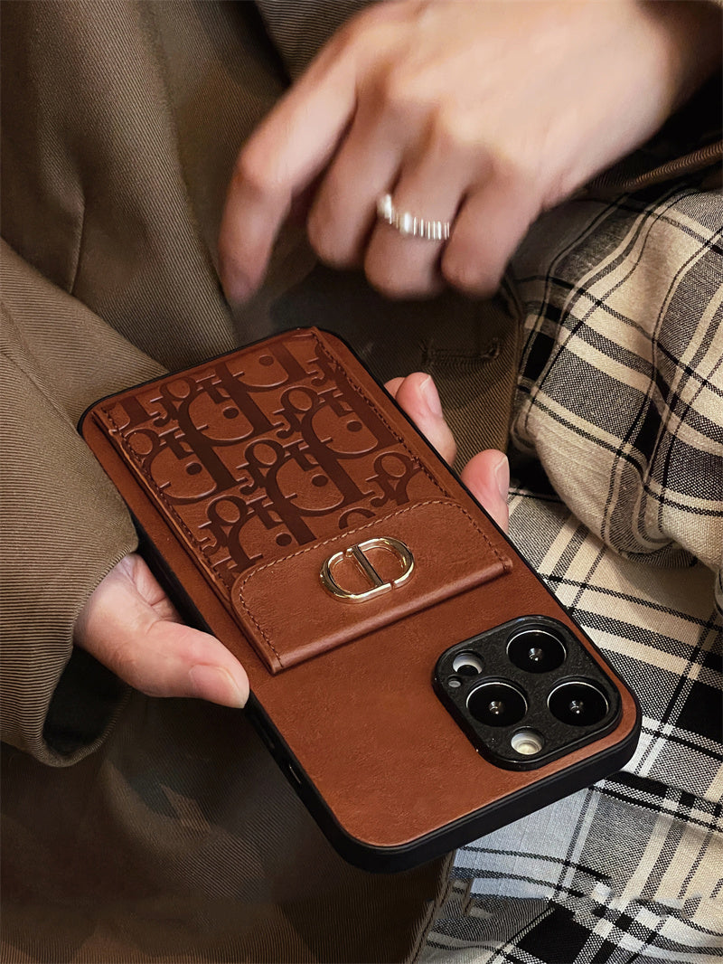 Estuche monedero de cuero de lujo