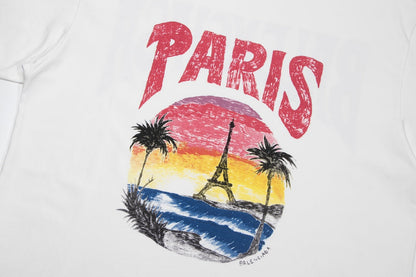 Camiseta de algodón elástico con estampado gráfico