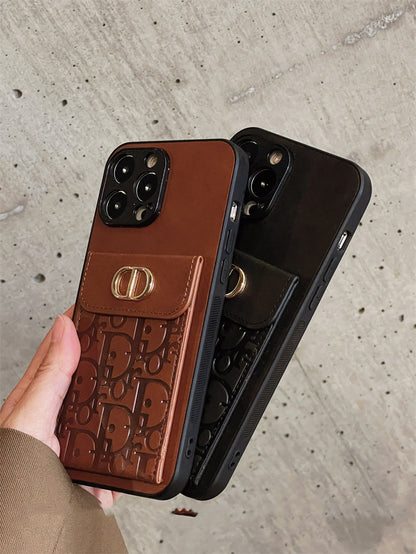 Estuche monedero de cuero de lujo