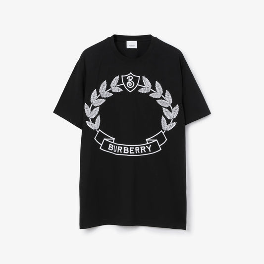 Camiseta de algodón con escudo de hoja de roble