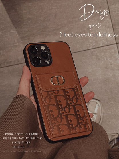 Estuche monedero de cuero de lujo