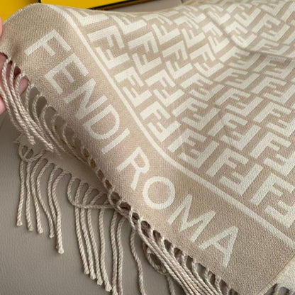 Bufanda Vintage de Lana Cachemira con Monograma F