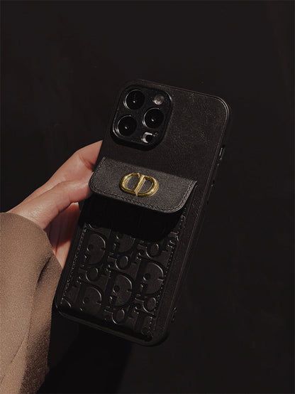 Estuche monedero de cuero de lujo