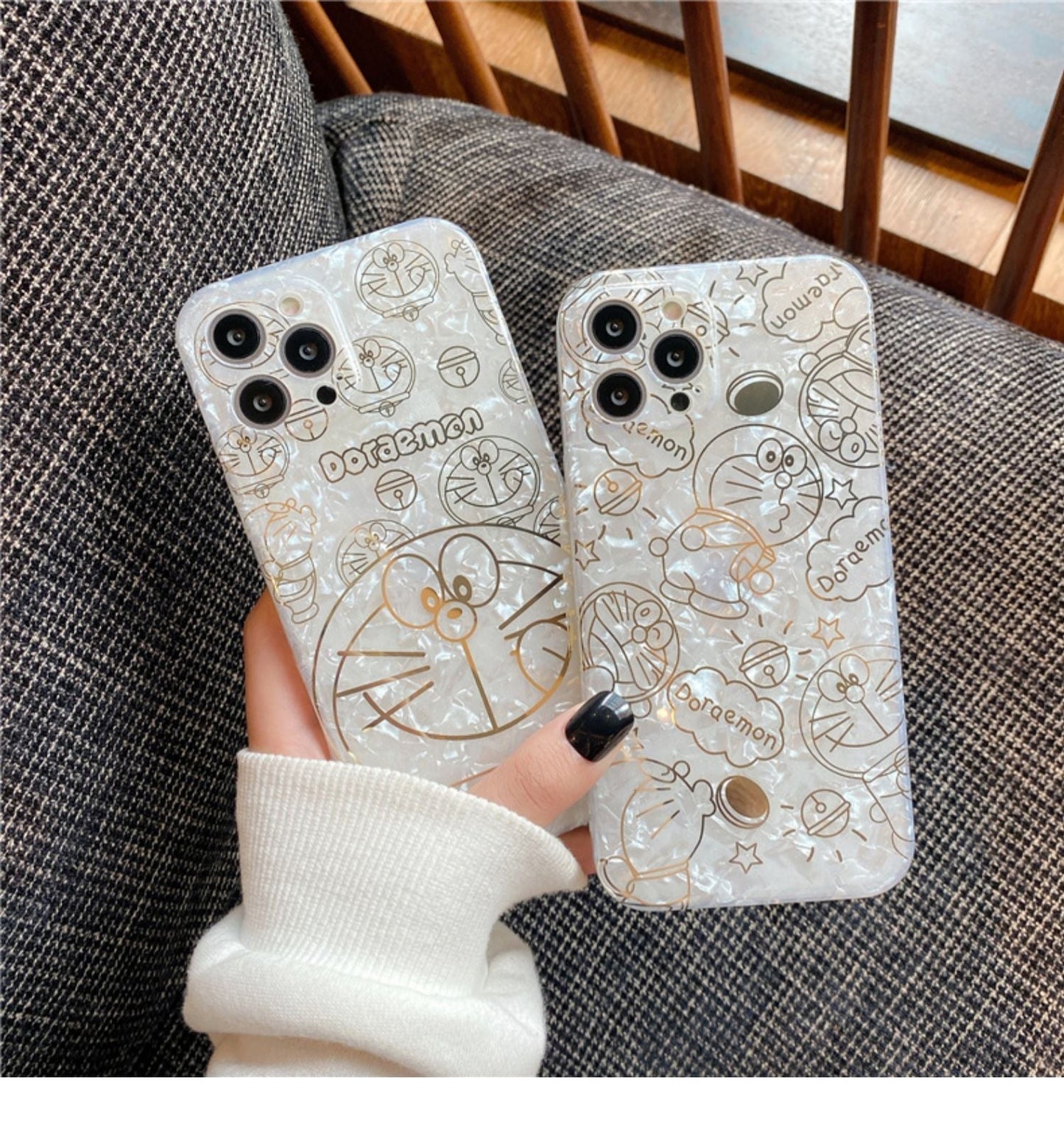 Bonita funda de dibujos animados con patrón de concha