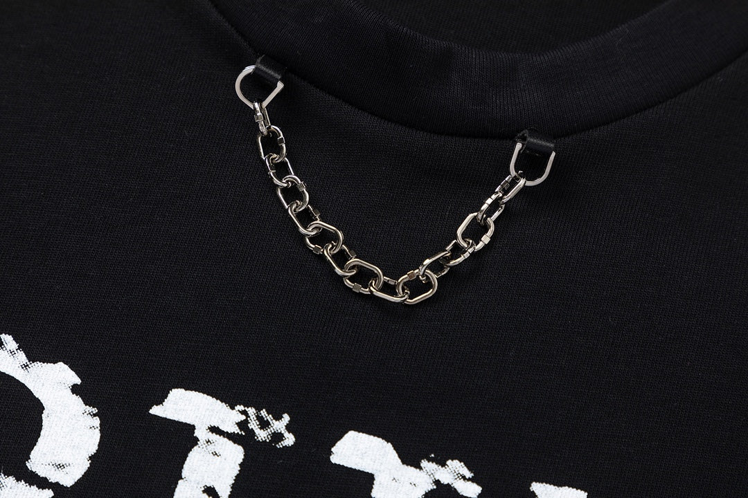 Camiseta de punto de cadena metálica