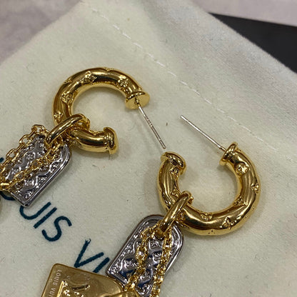Pendientes Colgantes con Ficha Vintage de Moda