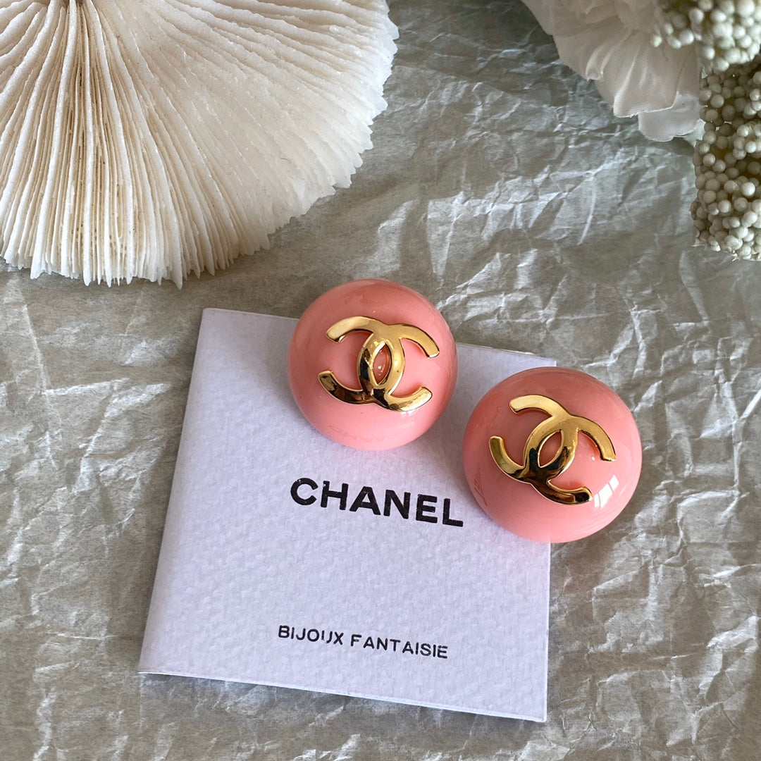 Pendientes redondos retro rosas