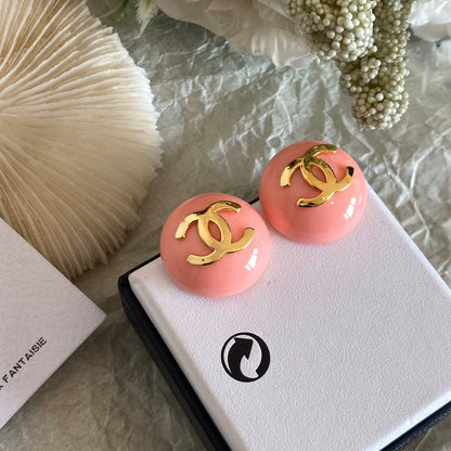 Pendientes redondos retro rosas