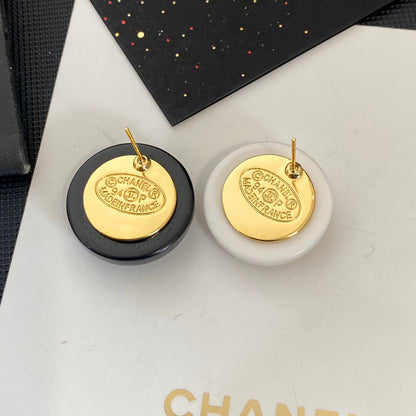 Boucles d'oreilles rondes en laiton vintage