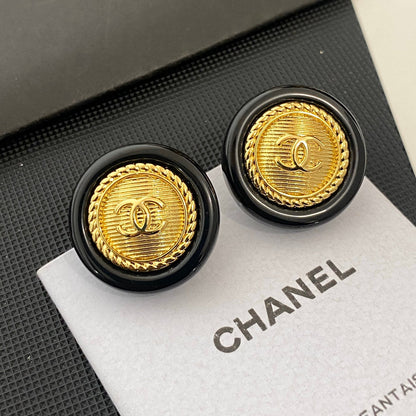 Boucles d'oreilles rondes en laiton vintage