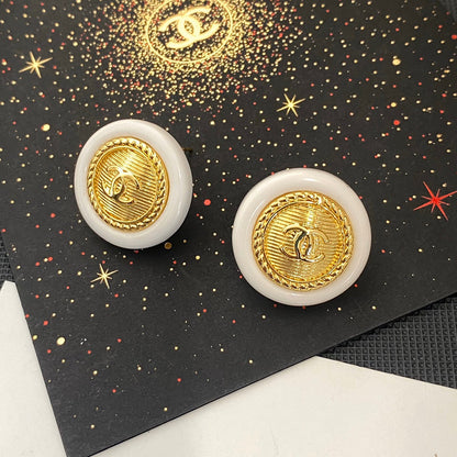 Boucles d'oreilles rondes en laiton vintage