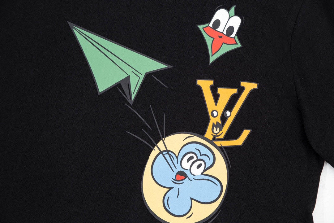 Camiseta de algodón con estampado de dibujos animados