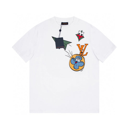 Camiseta de algodón con estampado de dibujos animados