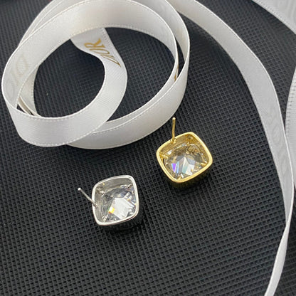 Boucles d'oreilles mini-cristal bicolores fantaisie