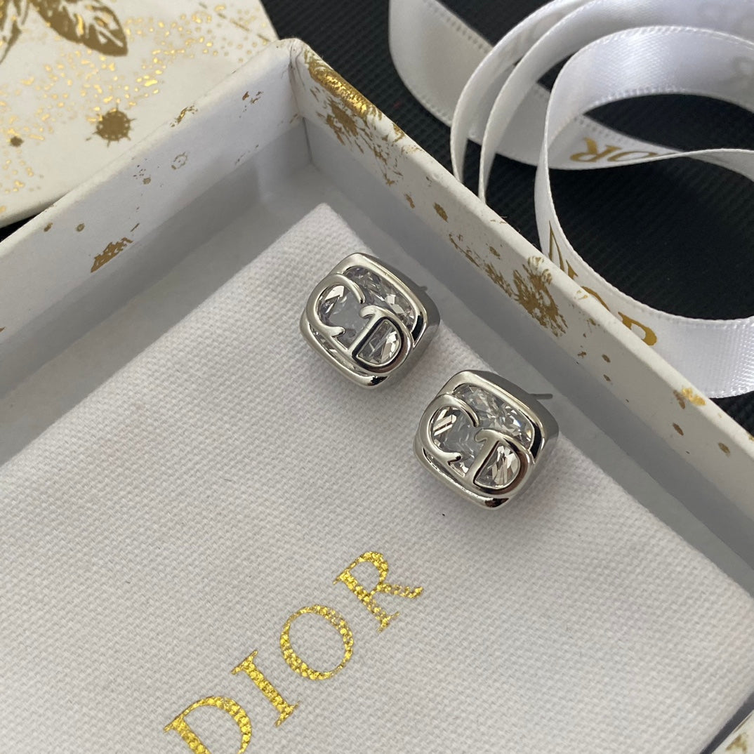 Pendientes mini de cristal bicolor de moda