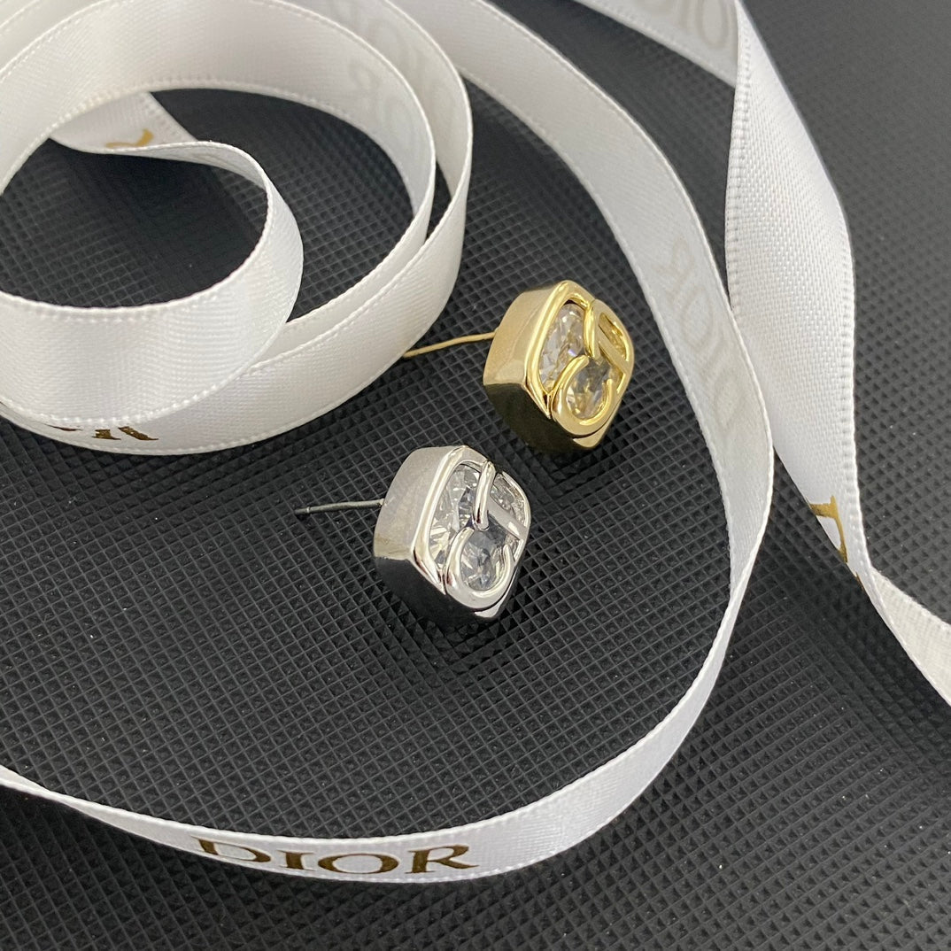Pendientes mini de cristal bicolor de moda