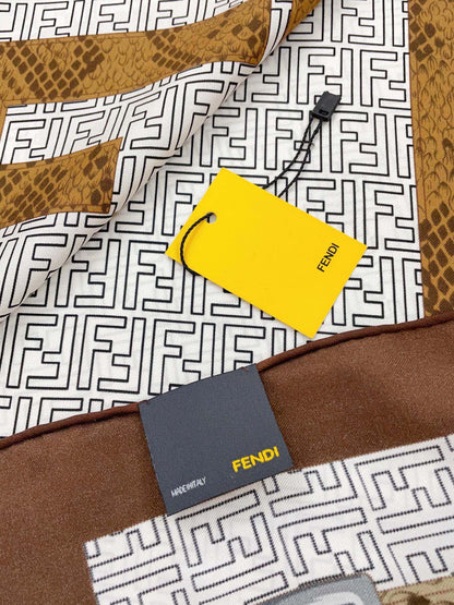 Pañuelo cuadrado de seda con estampado retro