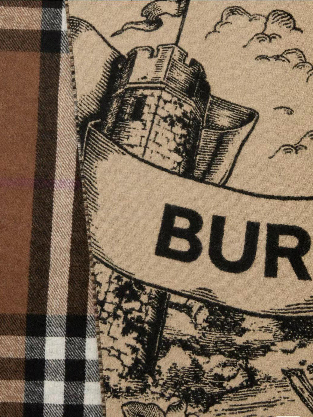 Bufanda de cachemir jacquard de doble cara con diseño clásico de cuadros
