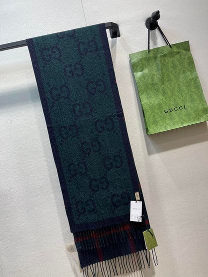 Bufanda de doble cara con borlas y estampado de cuadros escoceses