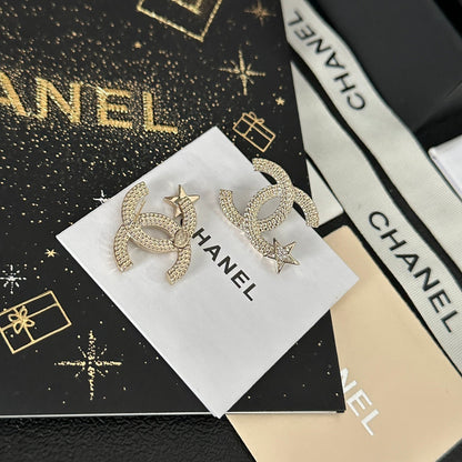 Pendientes de logotipo de estrella de moda