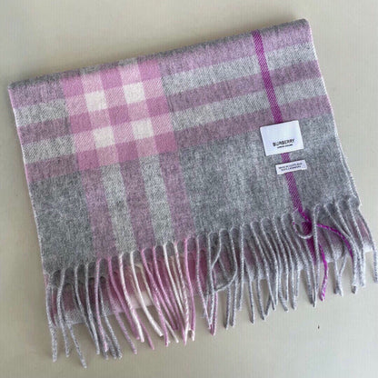 Bufanda multicolor clásica a cuadros con borlas