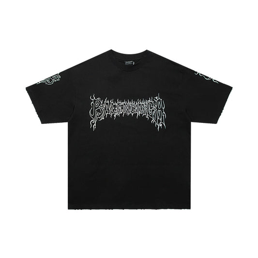 T-shirt oversize Darkwave jaune/rouge (préférable pour l'été)