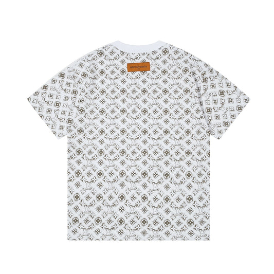 T-shirt imprimé monogramme rétro