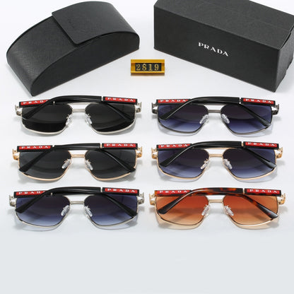 Lunettes de soleil métalliques à double pont carrées