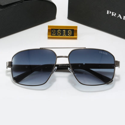 Lunettes de soleil métalliques à double pont carrées