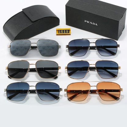 Lunettes de soleil métalliques à double pont carrées