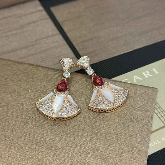 Boucles d'oreilles éventail diamant vintage élégantes