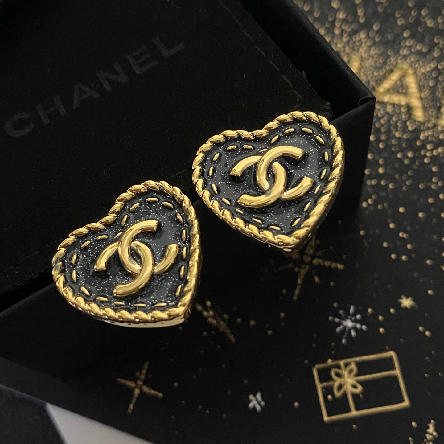 Pendientes de Corazón Azul Rey Vintage