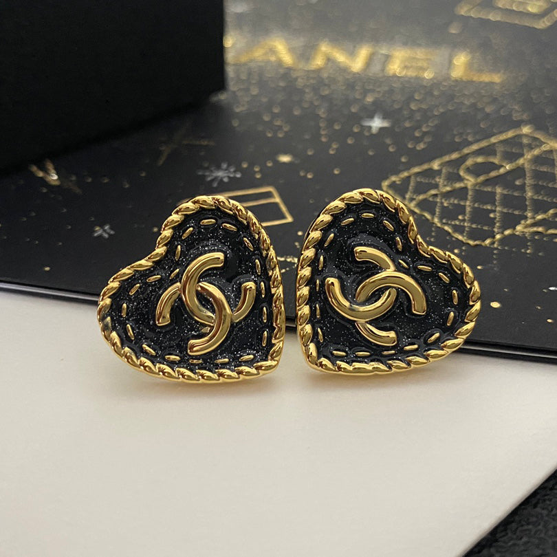 Pendientes de Corazón Azul Rey Vintage