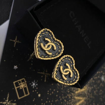 Pendientes de Corazón Azul Rey Vintage