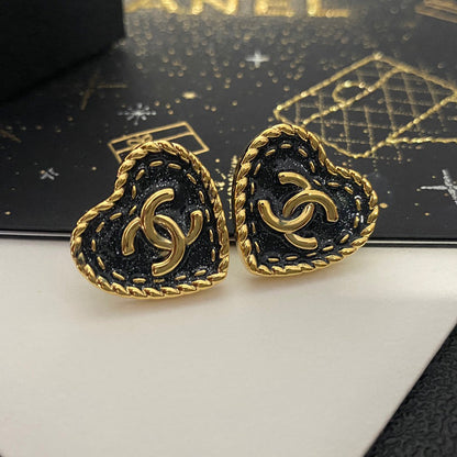 Pendientes de Corazón Azul Rey Vintage