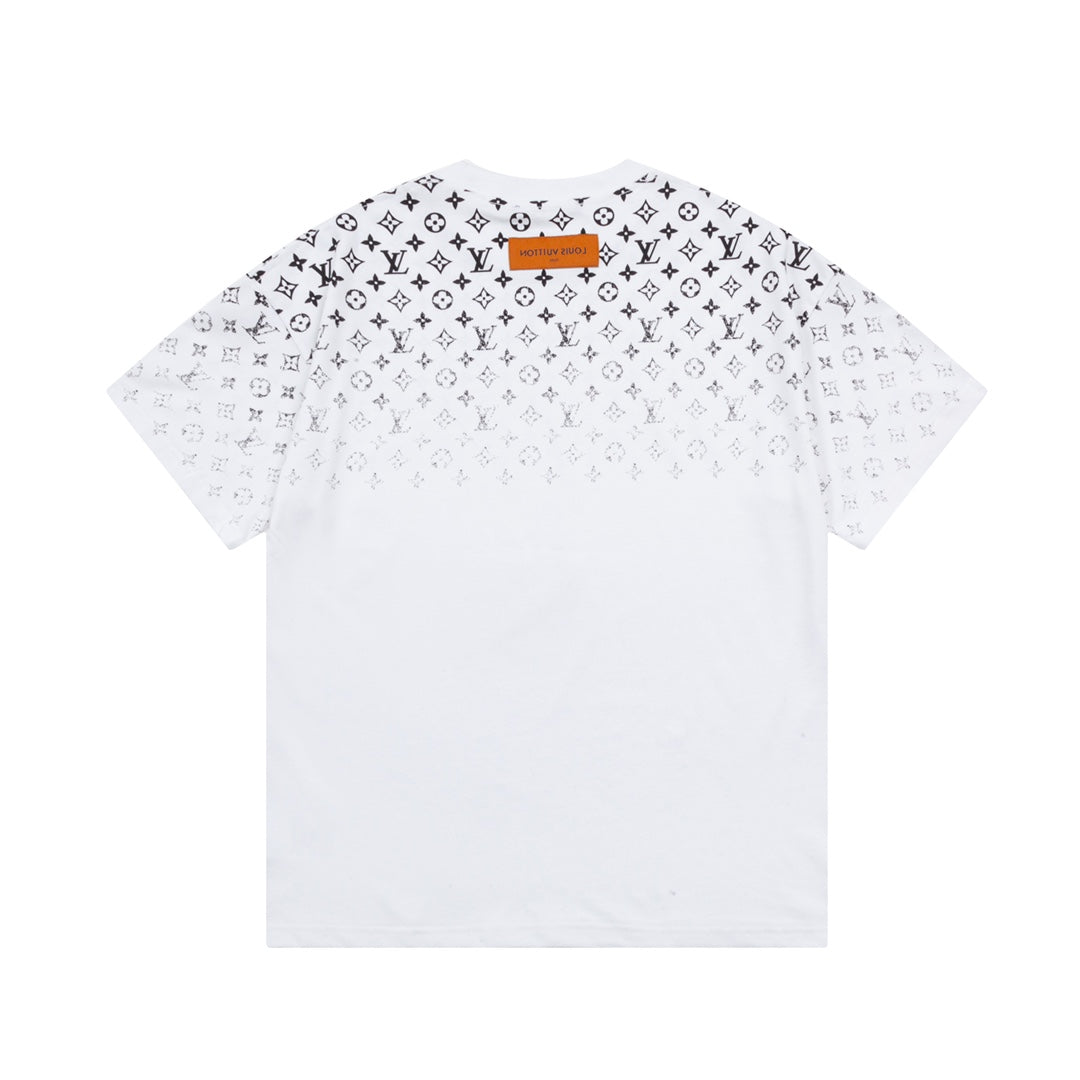 Camiseta con estampado de monograma degradado
