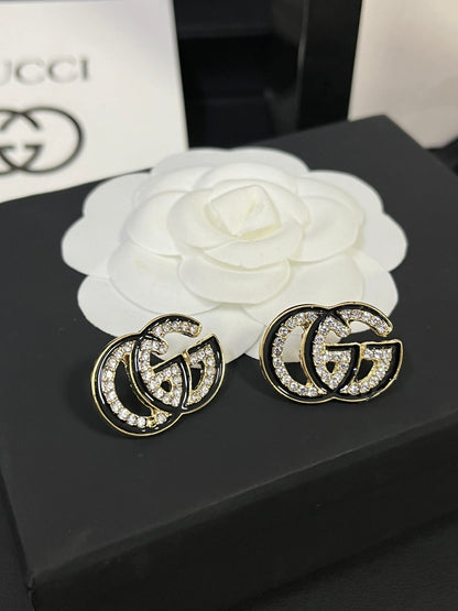 Boucles d'oreilles artisanales en émail diamanté