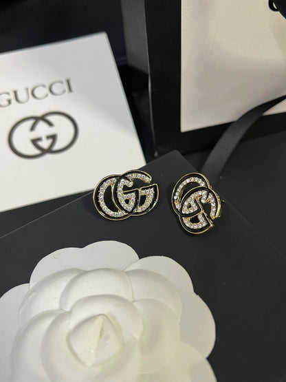 Boucles d'oreilles artisanales en émail diamanté