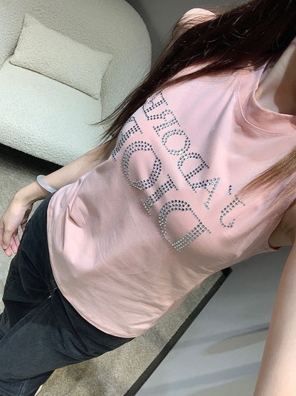 Camiseta sin mangas rosa con chaleco de estilo VINTAGE HOT DIAMOND DE SEGUNDA MANO