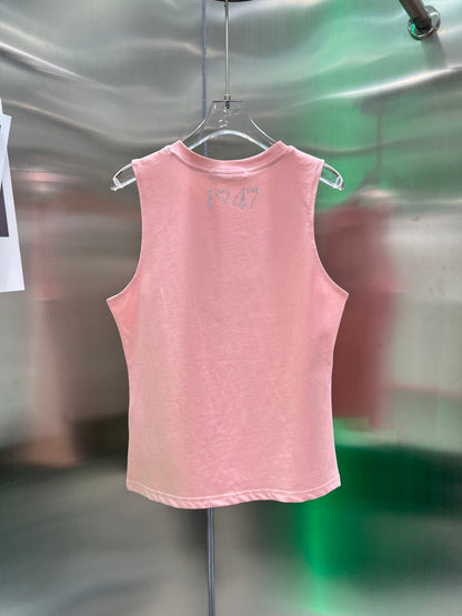 Camiseta sin mangas rosa con chaleco de estilo VINTAGE HOT DIAMOND DE SEGUNDA MANO