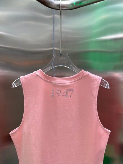 Camiseta sin mangas rosa con chaleco de estilo VINTAGE HOT DIAMOND DE SEGUNDA MANO