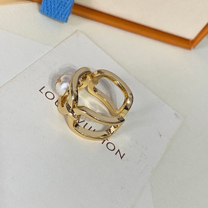 Anillo abierto con logotipo de perla redonda
