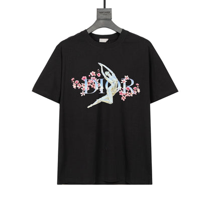 Camiseta con estampado de flor de ciruelo