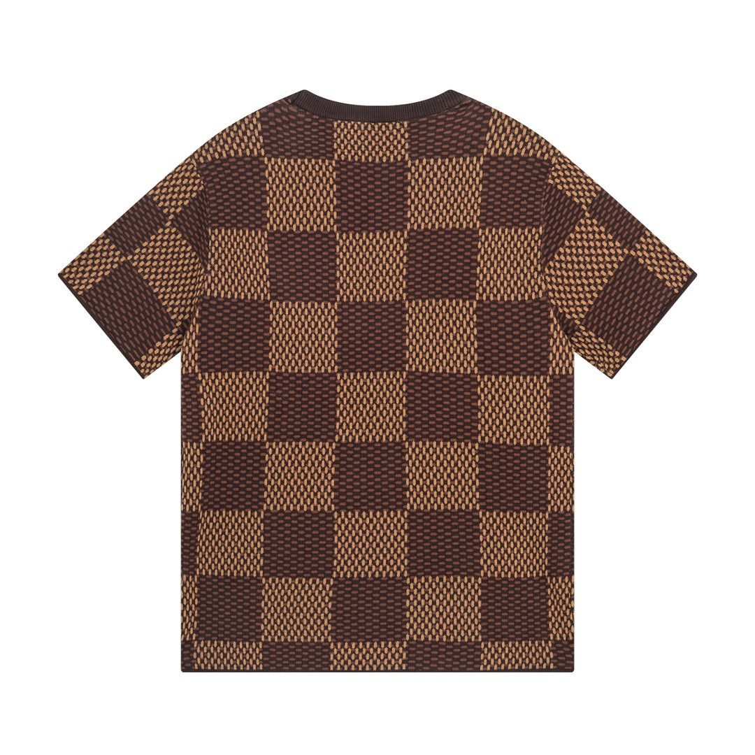 Camiseta de punto clásica con diseño de tablero de ajedrez
