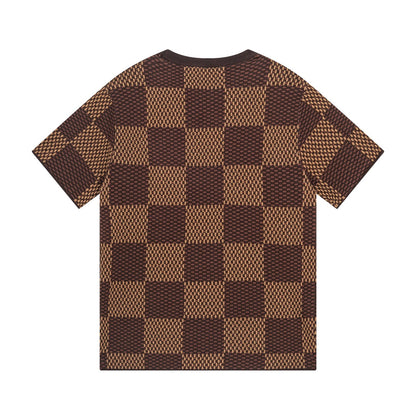 Camiseta de punto clásica con diseño de tablero de ajedrez