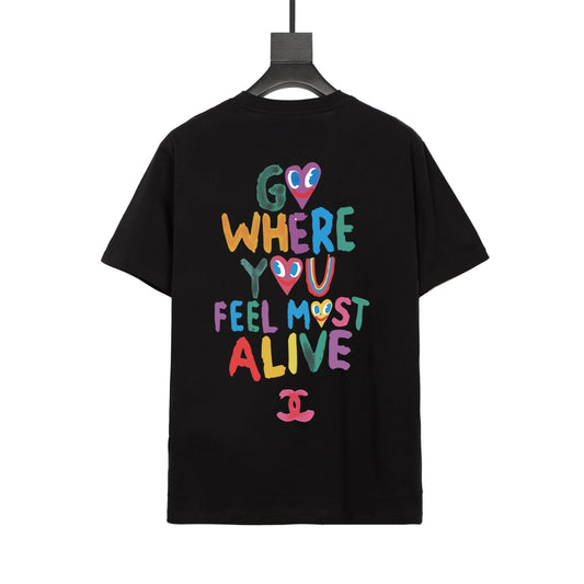 T-shirt mignon à imprimé arc-en-ciel