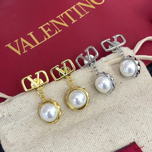 Boucles d'oreilles pendantes perles en V