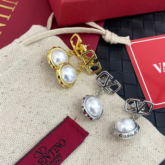 Boucles d'oreilles pendantes perles en V