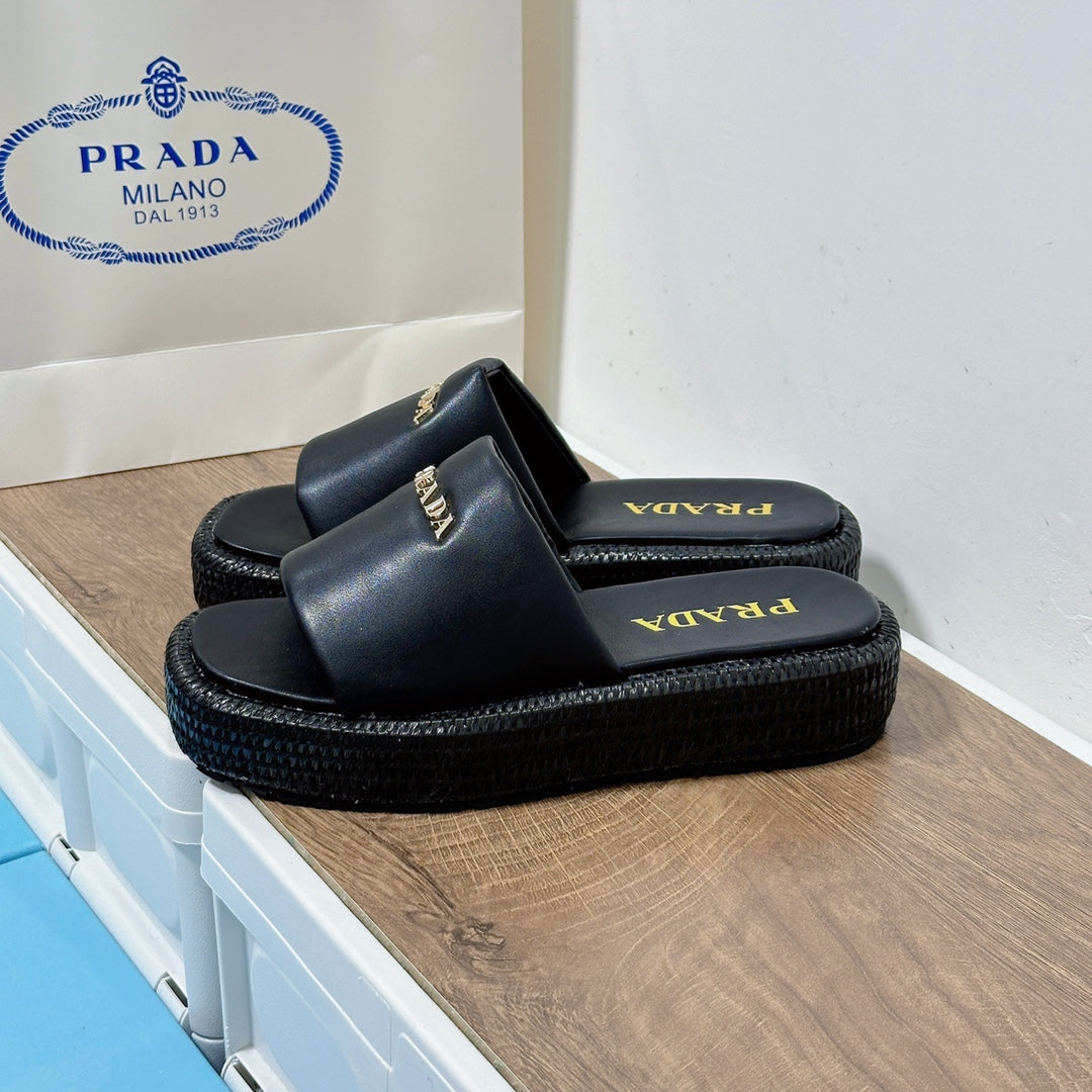 Sandalias de plataforma con suela de tejido