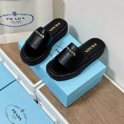 Sandalias de plataforma con suela de tejido